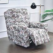 cheap Recliner Chair Cover-Stretch Recliner Covers Slipcover Graphic Print Anti-Slip Fitted Cover Couch Furniture Protector with Elastic Bottom(Include 1 Backrest Cover, 1 Seat Cover, 2 Armrest Cover)