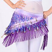 billige Magedanskostyme-Magedans Dansetilbehør Belte Glimmer Holder Ledning Dusk Dame Trening Ytelse Høy Paljetter Polyester