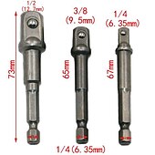 billiga borrsats-3 st/8 st 1/4 krom vanadin stål hylsa adapter bits set sexkantsskaft förlängningsborr stång sexkant bit set elverktyg