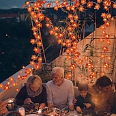 economico Striscie luci ad energia solare-luci a stringa solari a led impermeabili ip65, decorazione esterna a forma di foglia di edera per il giardino di Natale&amp;amp;feste in terrazza