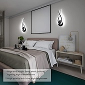 billige Vegglamper for innendørsbruk-2 stk moderne akryl innendørs vegglampe led vegglampe valgfri dimming tofarget svart veggmontert vegglampe egnet for hjemmekontor bar ac85-265v