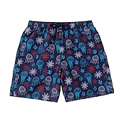 baratos calção de banho boxer masculino-Homens Calção Justo de Natação Shorts de Natação Secagem Rápida Leve Bermuda de Surf Roupa de banho Forro de malha Com bolsos Com Cordão Natação Surfe Praia Esportes Aquáticos Estampado Verão