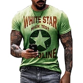 ieftine Tricouri vintage-Bărbați Grafic Αστέρι Scrisă Tricou Manșon scurt Tricou Tipărire 3D Stil Nautic Cămașă Modă De Bază Clasic Stradă Casual Zilnic Galben Albastru piscină Trifoi Vară Îmbrăcăminte S M L XL 2XL 3XL 4XL