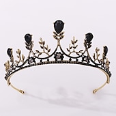 economico Accessori indossabili-corona di regina barocca gioiello - strass platino corone giubilari e diademi per donna, accessori per capelli per feste in costume con pietre preziose,elisabetta