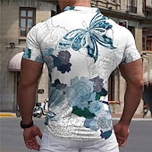 economico Polo hawaiana da uomo-Per uomo Floreale Magliette polo Polo hawaiane Camicia da golf Golf Manica corta Camicia Collo ripiegabile Informale Giornaliero Stampa 3D Blu Viola Marrone Verde Stampa Bottone giù Abbigliamento Di