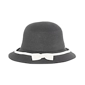 economico Cappelli per feste-eleganti cappelli di paglia da spiaggia con fiocco/color block 1pc per feste/serata/copricapo casual