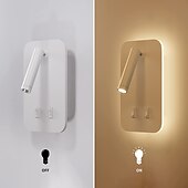 economico Luci da parete-9w moderna applique da parete a led applique da parete per interni riflettore da lettura a led con interruttore 350 girevole 2 in 1 5w riflettore da parete lampada da parete a led per camera da letto