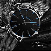 economico Orologi al quarzo-Orologio al quarzo di Ginevra per uomini orologio minimalista ultra sottile in acciaio inossidabile orologio elegante da uomo orologio al quarzo business casual