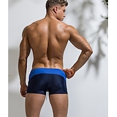 baratos calções de banho e calções de surf-Homens Calção Justo de Natação Shorts de Natação Secagem Rápida Leve Bermuda de Surf Roupa de banho Com Cordão Natação Surfe Praia Esportes Aquáticos Retalhos Verão