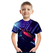cheap Boy&#039;s 3D Sports &amp; Game-Boys 3D Graphic Car 3D Print T shirt Tee Short Sleeve 3D Print Summer Active Fashion Cool Kids 3-12 Years