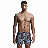 preiswerte Boxer-Badehose für Herren-SEOBEAN® Herren Bademode Surfshorts Badehose Schwimmshorts kurz Rasche Trocknung Surfshorts Badeanzug Mit Taschen Kordelzug Schwimmen Surfen Strand Wassersport Bedruckt Frühling Sommer