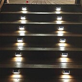 Недорогие Уличные светильники-2 шт., открытый солнечный свет для ступеней, ночник для лестницы, садовый двор, водонепроницаемый солнечный забор, угловое освещение, украшение, водонепроницаемый светильник для лестницы