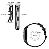 abordables Correas de reloj Fitbit-Correa de Smartwatch Compatible con Fitbit Charge 5 Silicona suave Reloj inteligente Correa Impermeable Ajustable Transpirable Correa Deportiva Reemplazo Pulsera