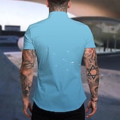 voordelige Vogels &amp; Dieren-Voor heren dier Papegaai Overhemd Hawaiiaans overhemd Aloha-shirt Korte mouw Overhemd Opstaand Modieus Ontwerper Casual Buiten Vakantie Casual Wit Geel blauw 3D-afdrukken S M L