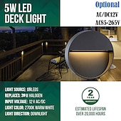 abordables luces de pared al aire libre-5w luz de pared exterior led impermeable ip65 lámpara de pared ac/d12v voltaje de seguridad lámpara de cubierta lámpara de barra lámpara de escalera lámpara de paisaje aluminio fundido a presión 3000k blanco cálido opcional ac85-265v 2 piezas 6 piezas