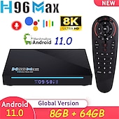 cheap TV Boxes-Smart TV Box H96 MAX RK3566 Quad Core Android 11.0 8GB RAM 128GB ROM 1080p 8K with Dual Wi-Fi 2.4G/5.0G Media Player Google Play Youtube