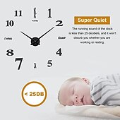 cheap Wall Clocks-Frameless Large DIY Wall Clock, Modern 3D Wall Clock with Mirror Numbers Stickers for Home Office Decorations Gift 120X120cm