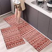 cheap Kitchen Rugs &amp; Mats-Boho Style Kitchen Mat Kitchen Rug Set of 2 Pcs,Perfect for Kitchen, Bathroom, Living Room, Soft, Absorbent Microfiber Material, Non-Slip, Easy Clean Machine Washable Floor Runner
