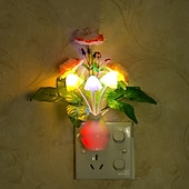 baratos plug-in luz noturna-plug in led luz noturna automática crepúsculo ao amanhecer sensor lâmpada de economia de energia sonho luz noturna rosa flor cogumelo luzes noturnas para quarto banheiro sala cozinha corredor