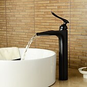 abordables Clásico-grifo del lavabo del baño - grifos de baño monomando de un solo mango con centro de cromo en cascada