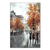cheap Landscape Paintings-Mintura Handmade City Landscape Oil Painting On Canvas Wall Art Decoration Modern Abstract Picture For Home Decor Rolled Frameless Unstretched Painting