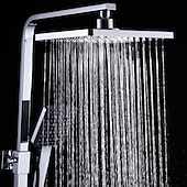 abordables Grifos de ducha-sistema de ducha juego de grifería montado en la pared, cabezal de ducha de lluvia de 9 pulgadas ducha de mano rociador de mano con soporte acabados electrochapados/pintados montaje interior válvula de cerámica ducha de baño