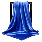 billige skjerf-1 stk 90*90cm ensfarger halsduk hijab skjerf for kvinner silke sateng pannebånd hår skjerf kvinnelige firkantede sjal hodeskjerf for damer