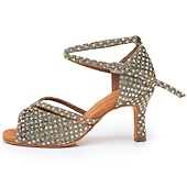 Per donna Scarpe per balli latini Scarpe da ballo Al coperto Professionale Chacha Paillettes cristallo glitterato ingioiellato Soletta più morbida Tacco alto Punta tonda Fibbia Per adulto Marrone economico Scarpe per balli latini-Per donna Scarpe per balli latini Scarpe da ballo Al coperto Professionale Chacha Paillettes cristallo glitterato ingioiellato Soletta più morbida Tacco alto Punta tonda Fibbia Per adulto Marrone