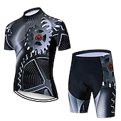 preiswerte Herrenbekleidungs-Sets-21Grams Herren Radtrikot mit Radhose fahrradbekleidung set Kurzarm MTB Mountain Rennrad Grün Schwarz Grau Ausrüstung Fahhrad Sportkleidung 3D-Pad Atmungsaktiv Rasche Trocknung