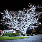 levne Solární řetězec světla-Venkovní pohádková řetězová světla solární 30m-300LED 50m-500LED vodotěsná dálková ovládání světla na stromy svatební párty sváteční dekorace zahrady