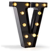 economico Luci decorative-luci a led per alfabeto e marquee arabe, lettere nere alimentate a batteria led per eventi, matrimoni, feste, compleanni, casa, bar, nuovo design, nero fresco