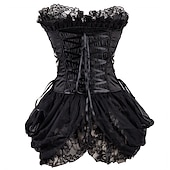 cheap Tops-Vintage Rococo Punk &amp; Gothic Overbust Corset Bustier Bodyshaper Pirate Lace Women&#039;s Fantasy Halloween Carnival Valentine&#039;s Day Party / Evening Prom Adults&#039; Bra Underwear All Seasons