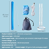 cheap Camping Lights &amp; Lanterns-LED Camping Light Outdoor Inflatable Tube Light Portable Foldable USB Interface Tube Light Outdoor Emergency Travel Hiking Camping Tent Light Emergency Lighting