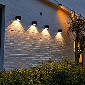 abordables Aplique de pared para exterior-2 uds., luces solares de pared, luz de valla exterior para jardín, patio, balcón, patio, villa, porche, decoración de patio, lámpara de pared impermeable de ambiente