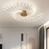 Недорогие Потолочные светильники-современный потолочный светильник, простой в установке, потолочный светильник для скрытого монтажа, люстра с акриловым абажуром, для детской комнаты, спальни, гостиной, нейтральный свет в форме цветка 4000k (черный / золотой, 42 головки)