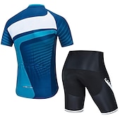 economico Set di abbigliamento da uomo-Per uomo Maglia da ciclismo con pantaloncini Manica Corta Mountain Bike MTB Ciclismo su strada Estate Primavera Blu Giallo Rosso A righe Bicicletta Cuscinetto 3D Asciugatura Rapida Tasca Posteriore