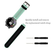 billiga Garmin klockband-Klockarmband för Garmin Forerunner 220/230/235/620/630/735XT Approach S20 / S6 / S5 Silikon Ersättning Rem med borttagningsverktyg Vattentät Andningsfunktion Sportband Armband