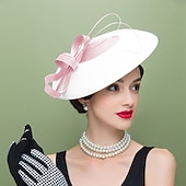 cheap Fascinators-Women&#039;s Fascinators Pillbox Hat Cap Weddings Straw Fedora Vintage Sinamay Base Hats for Kentucky Tea Party Horse Race Ladies Day Headpiece dress to impress Race Day Dress