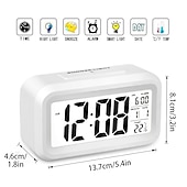 cheap Décor &amp; Night Lights-Smart Night Light Digital Alarm Clock with Date Indoor Temperature Battery Operated Bedside Clock Digital Display for Bedroom Desk Gifts Clock