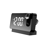 baratos Rádios e Relógios-Relógio despertador inteligente s282a para mesa de despertador de projeção digital led despertador eletrônico com projetor de tempo de projeção quarto modo de cabeceira