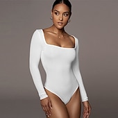 billiga Danskläder till latindans-Latinamerikansk dans Trikot / Onesie Ren Färg Dam Träning Dagliga kläder Långärmad Polyester