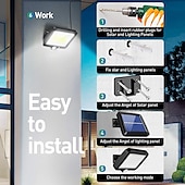 cheap Street Lights-LED Flood Lights Split Solar Lamp Outdoor Motion Sensor LED Solar Floodlight Outdoor Safety Solar Lamp Waterproof 3 Lighting Modes Including 16.4 Feet (about 5 meters) Cable Suitable for Garden Yard Garage