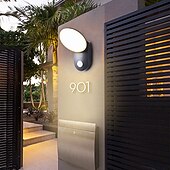 abordables luces de pared al aire libre-Sensor de movimiento de 12w, luz de pared para exteriores, control led, interruptor automático, reflector impermeable para exteriores, pasillo de jardín, terraza, puerta interior para exteriores,