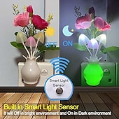 baratos plug-in luz noturna-plug in led luz noturna automática crepúsculo ao amanhecer sensor lâmpada de economia de energia sonho luz noturna rosa flor cogumelo luzes noturnas para quarto banheiro sala cozinha corredor