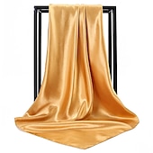 billige skjerf-1 stk 90*90cm ensfarger halsduk hijab skjerf for kvinner silke sateng pannebånd hår skjerf kvinnelige firkantede sjal hodeskjerf for damer