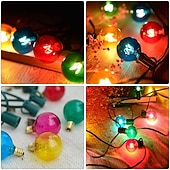 olcso LED szalagfények-G40 Globe Patio String Lights Kültéri 7,62m/25FT 25 Átlátszó Többszínű G40 Izzókkal Függőleges Belső és Külső String Lámpák a Hátsó Kert Bistro Piac Kerti Parti Dekorációhoz Fekete Dróton