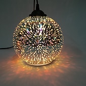 abordables Luces de isla-Lámpara colgante de 20 cm led diseño único lámpara colgante 3d vidrio estilo moderno galvanizado 220-240v