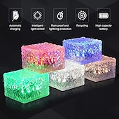 economico Luci paesaggistiche-Luci solari per pavimentazione in mattoni 2 pezzi per esterni a led cubetti di ghiaccio luce paesaggistica impermeabile per piastrelle da pavimento per giardino patio passaggio stagno decorazione