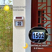 voordelige Wandverlichting buiten-solar huisnummer led adres bord adres plaque roestvrij staal deur nummer licht outdoor waterdichte led huisadres nummer indicator buiten tuin straat decoratie verlichting wandlamp