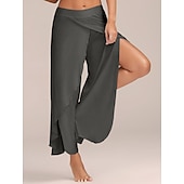 abordables jambe large et taille haute-femme jupe-culotte jambe large pantalon chino volants superposé extensible taille moyenne basique décontracté / sportif décontracté quotidien noir blanc s m été printemps&amp;amp; automne
